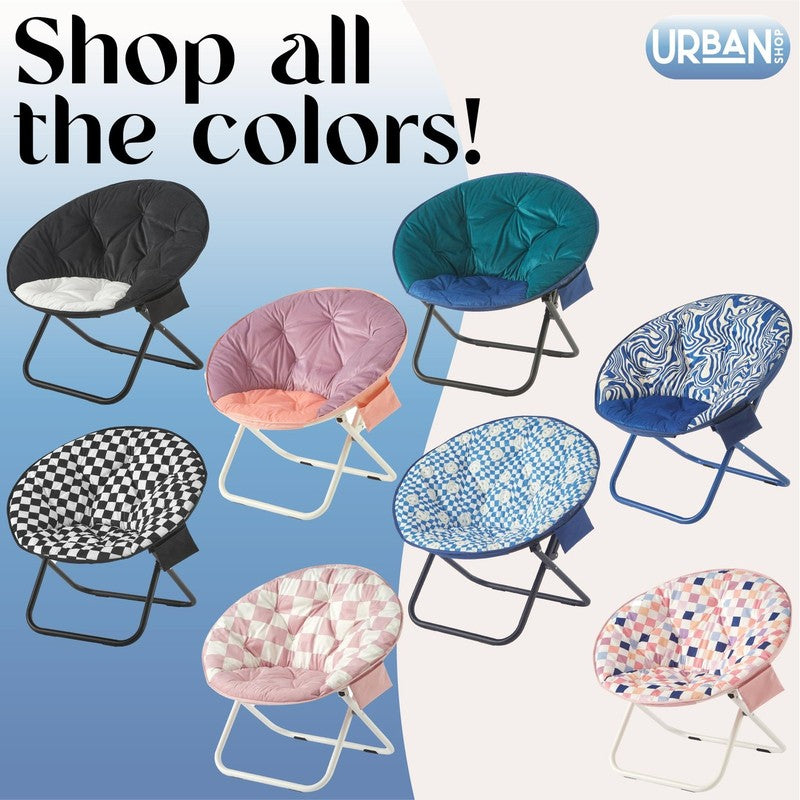 Colorblock Saucer Chair, Black/White, Perfect for Adults and Teens7