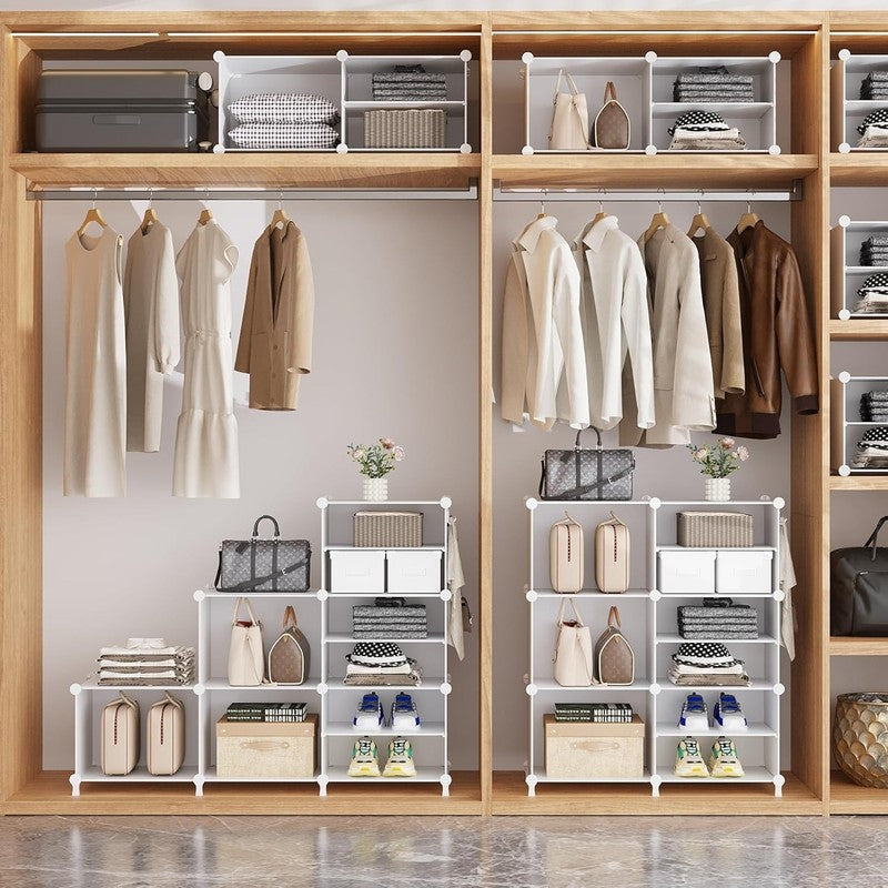 6 Cube Closet Organizer, Portable Storage Shelves for Clothes, White4