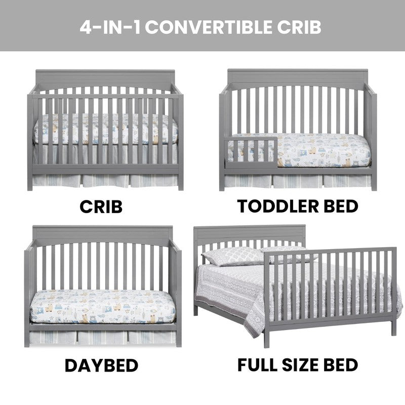Harper 4-in-1 Convertible Crib Dove Gray GREENGUARD Gold Wooden7