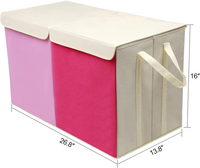 Toy Box Chest Collapsible Kids Storage Bins Organizer Boxes Extra Large Pink1
