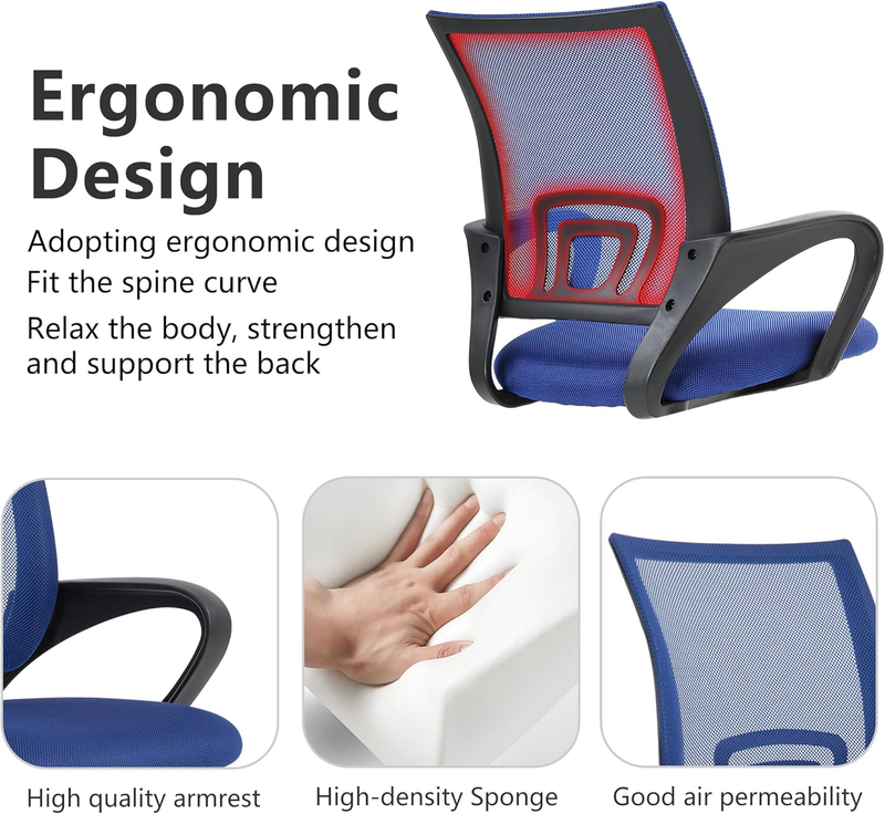 Ergonomic Office Chair  Mid-Back Swivel Desk Chair Adjustable Height6