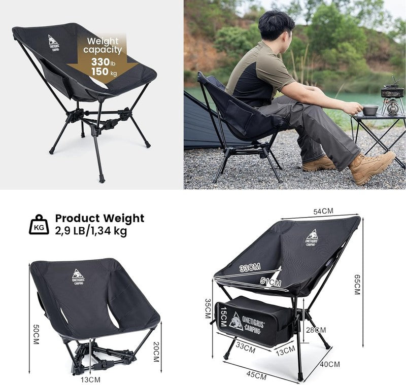 Tigerblade Camping Chair, Lightweight Folding Backpacking Hiking Chair, Compact 1