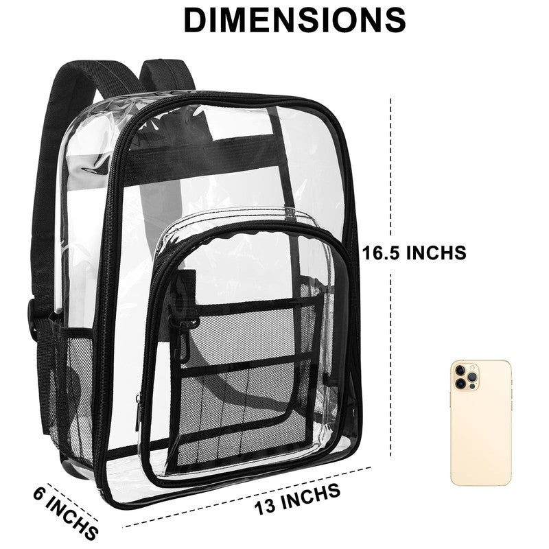 Heavy Duty Clear Backpacks Large Capacity Transparent Waterproof Backpacks for S4