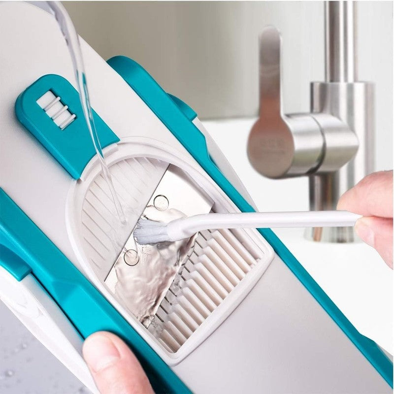 Safe Mandoline Slicer 5 in 1 Vegetable Cutter, Strips Julienne Dicer Adjustable 4