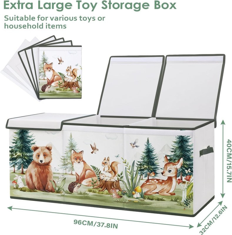 Large Toy Box Chest Collapsible Oxford Storage Box Kids Flip Lid1