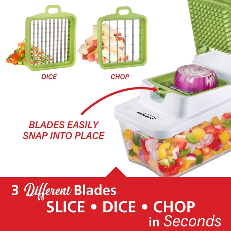 Green Food Chopper & Vegetable Dicer with 6.75 Cup Storage Container2