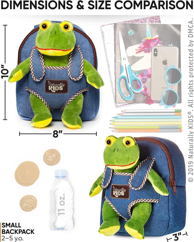 Frog Backpack Plush Stuffed Animal Toddler Backpack Kids Gift Green1