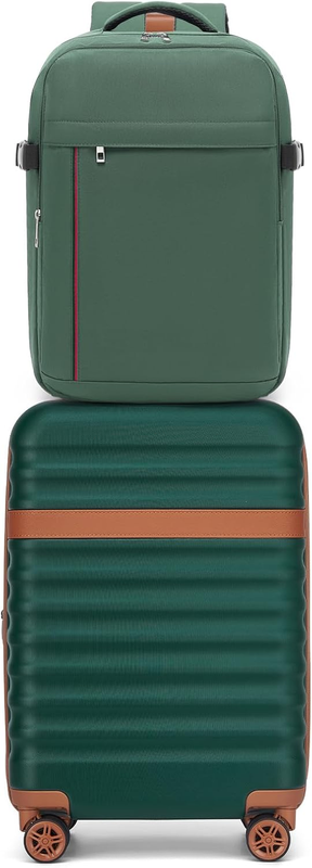 3pc Carry On Luggage Set TSA Lock Spinner Wheels Hardshell Green Brown10