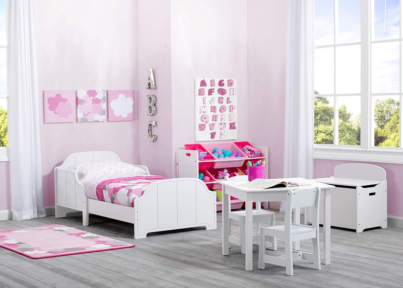 Mysize Kids Wood Table & 2 Chairs 3pc Bianca White Greenguard Gold7