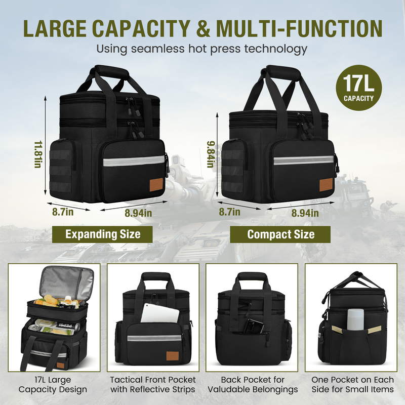 Expandable 24L Insulated Lunch Bag, Leakproof Cooler Tote for Work & Picnic7