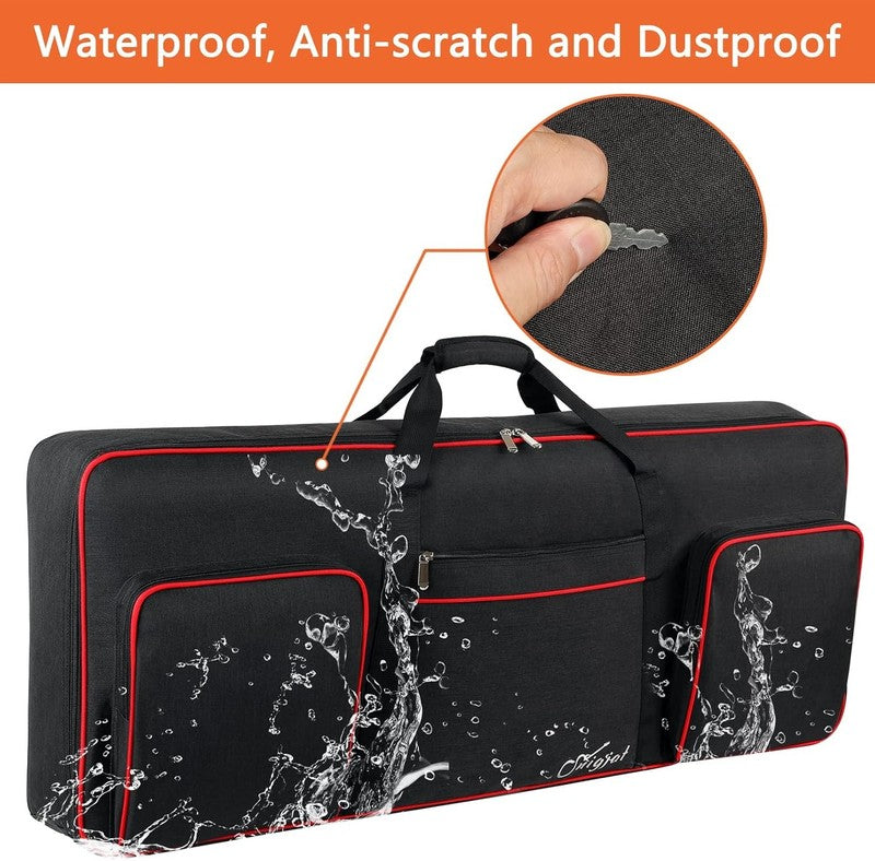 61 Key Keyboard Case, Soft Piano Bag with 0.32 Inch Cotton, 61 Key Keyboard Bag 6