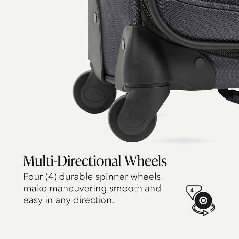 Sion Large Checked Softside Expandable Spinner Travel Suitcase Dark Grey5