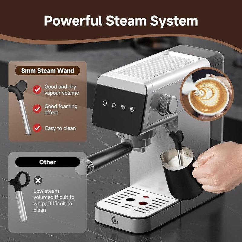 20 Bar Espresso Machine LED Touch Screen 41oz Compact Home & Office4