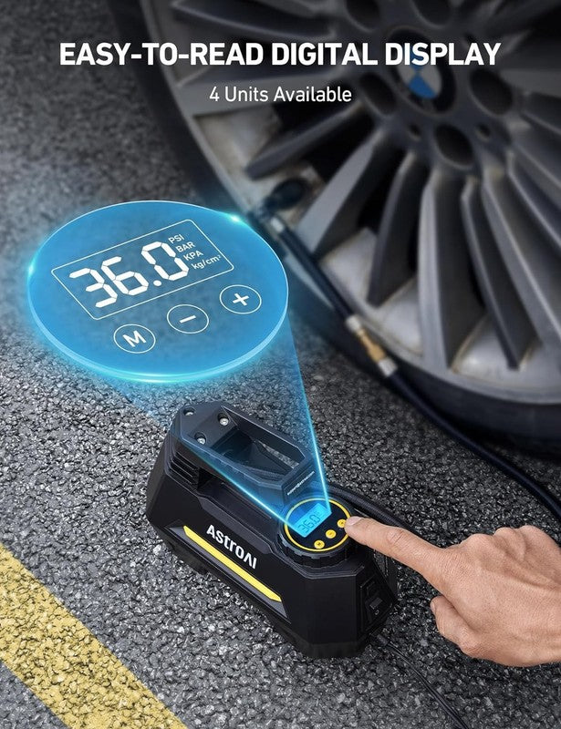 Portable Tire Inflator with Digital Gauge & LED Light   12V Air Compressor4