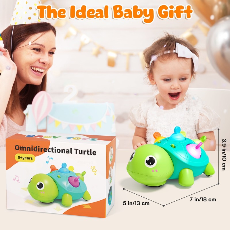 Musical Crawling Turtle Baby Toy – Light Up Tummy Time & Sensory Development Cra2