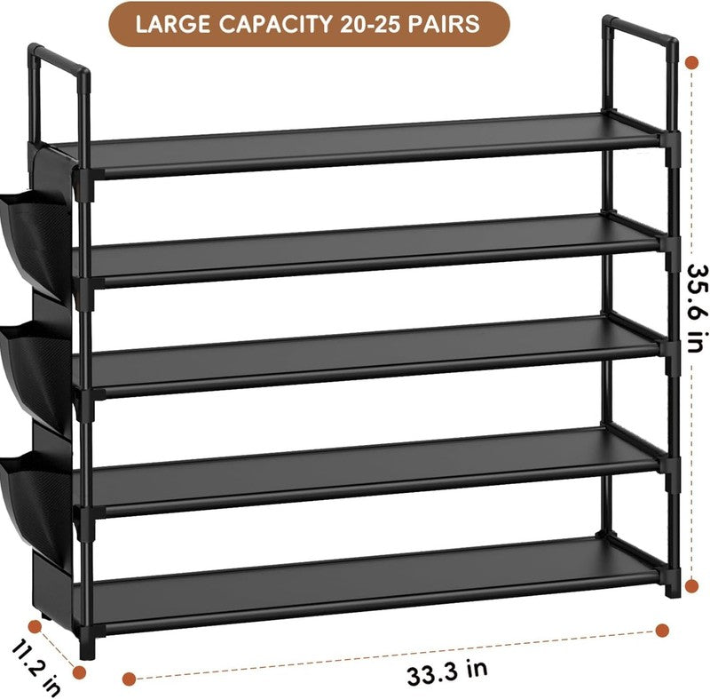 5 Tier Shoe Organizer Rack for Closet, Entryway, Garage, Door, Space Saving, Sho2