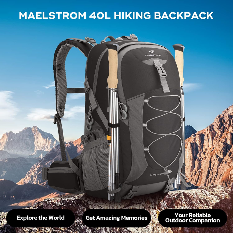 40L Waterproof Hiking Backpack Camping Travel Daypack with Rain Cover6