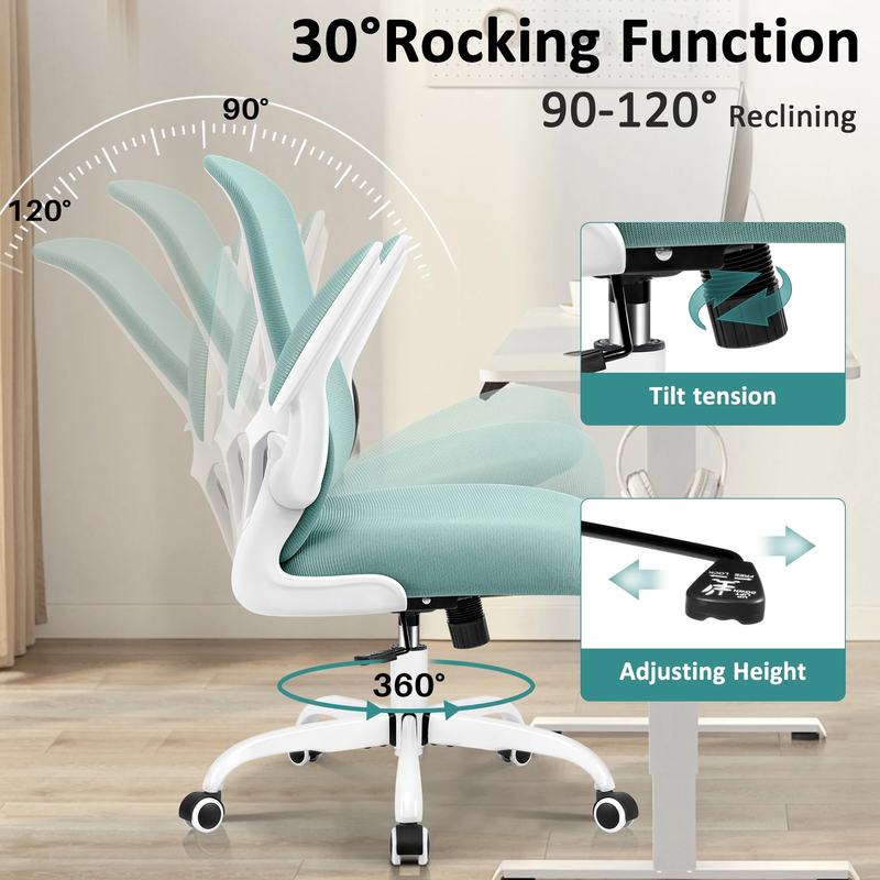 Office Chair, Ergonomic Desk Chair with Adjustable Lumbar Support, High Back Mes5