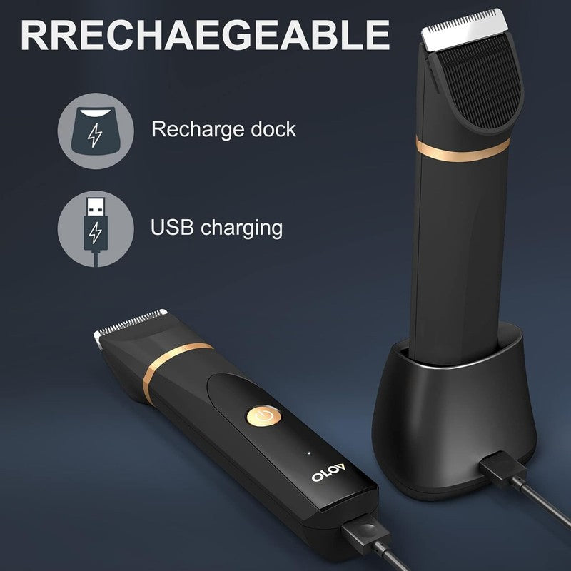 Rechargeable Waterproof Body Hair Trimmer for Men & Women - Black5