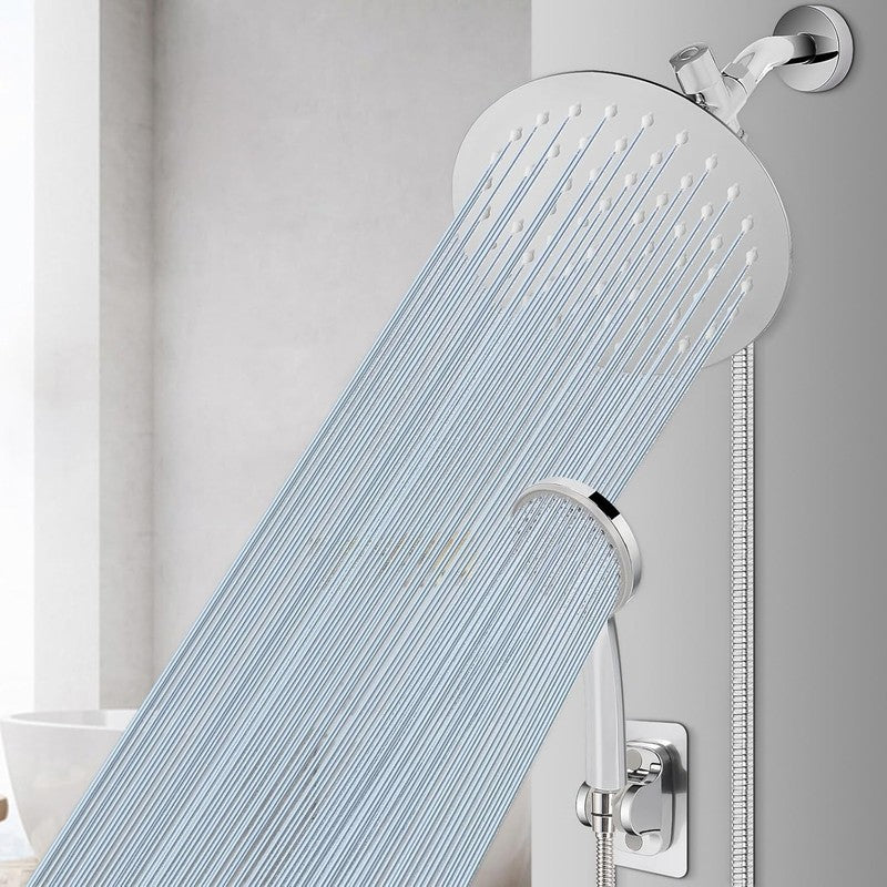 8" Stainless Steel Rain Shower Head & 5-Setting Handheld Combo Chrome7