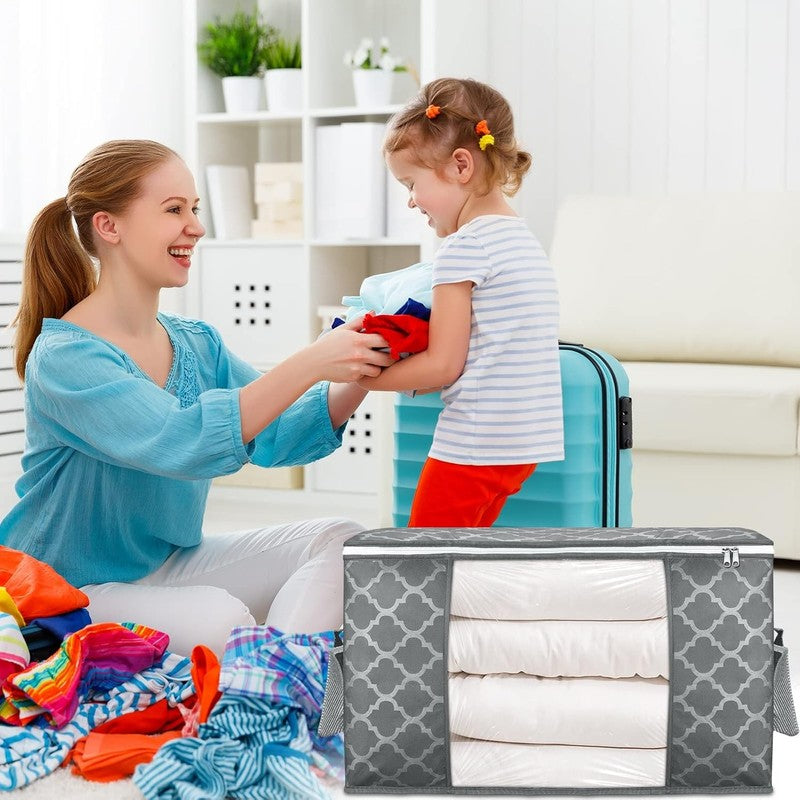 6 Pack 90L Clothes Storage Bags, Large Closet Organizers with Handles6