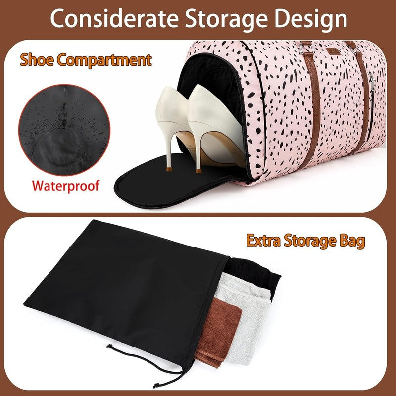 2in1 Garment Duffle Bag Shoe Compartment 4Pc Set Travel Carry On1
