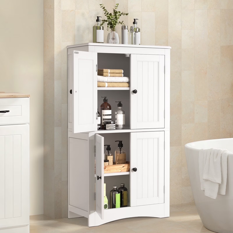43" Floor Cabinet – Bathroom & Kitchen Storage with Adjustable Shelves & 4 Magne6