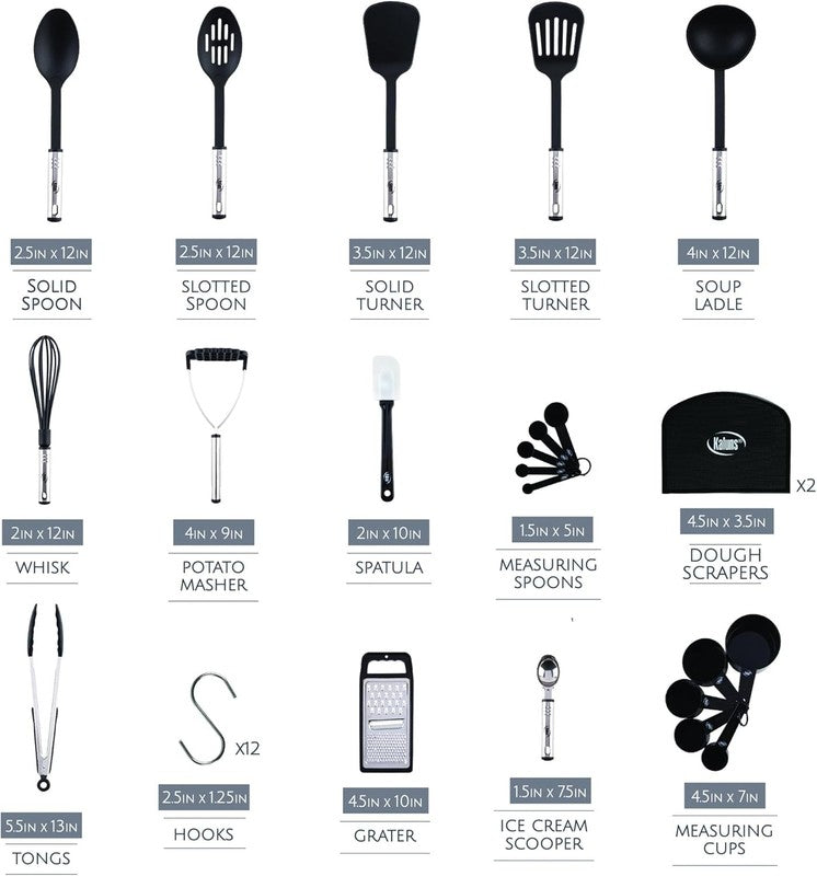 Kitchen Utensils Set 35 PCS Cooking Utensils Set, Nonstick and Heat Resistant Ny1