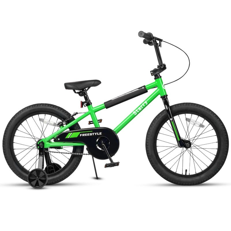 18in Kids BMX Bike w/ Training Wheels Coaster Brake Ages 6 9 Green1