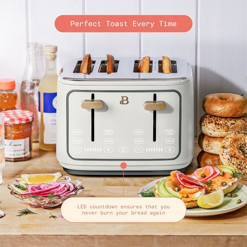 4-Slice Toaster with Touch-Activated Display, White Icing by Drew Barrymore7