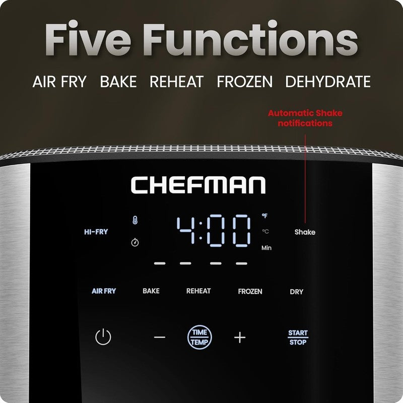 6QT Air Fryer TurboFry 5 in 1 450°F Hi Fry Bake Dehydrate Stainless Steel3