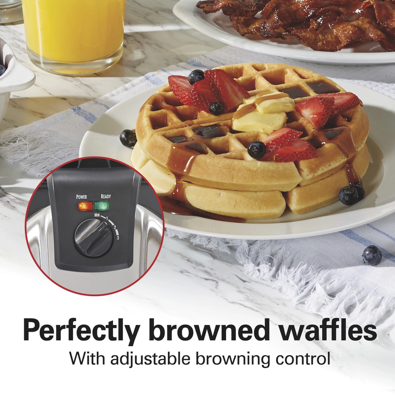 Belgian Waffle Maker with Removable Non-Stick Grids, Roataing Waffle Iron, Stain3