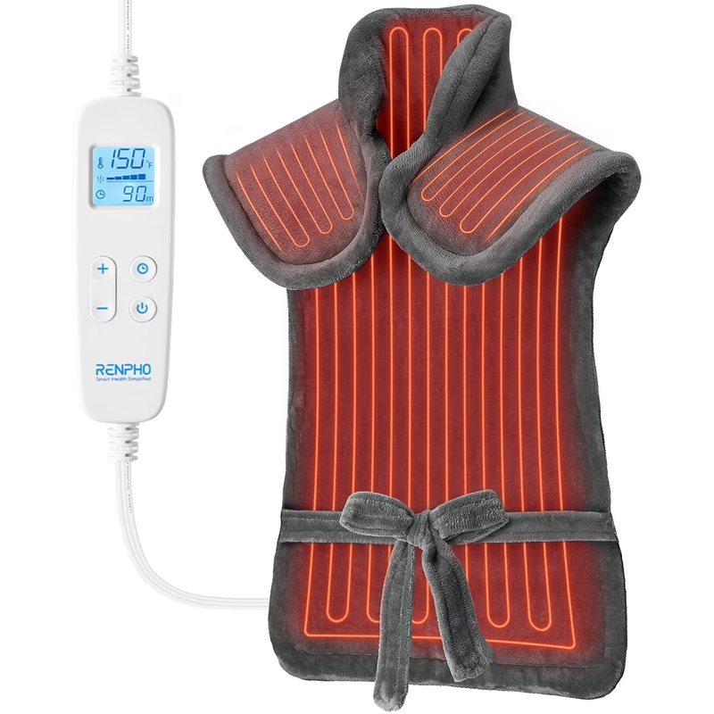 "24X37" Shoulder Heating Pad for Back Pain Relief, Electric Large Heating Pad fo0