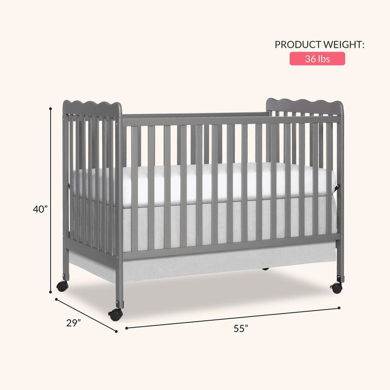 Carson Classic 3 in 1 Crib Steel Grey Converts to Toddler Bed Sofa Adjustable1