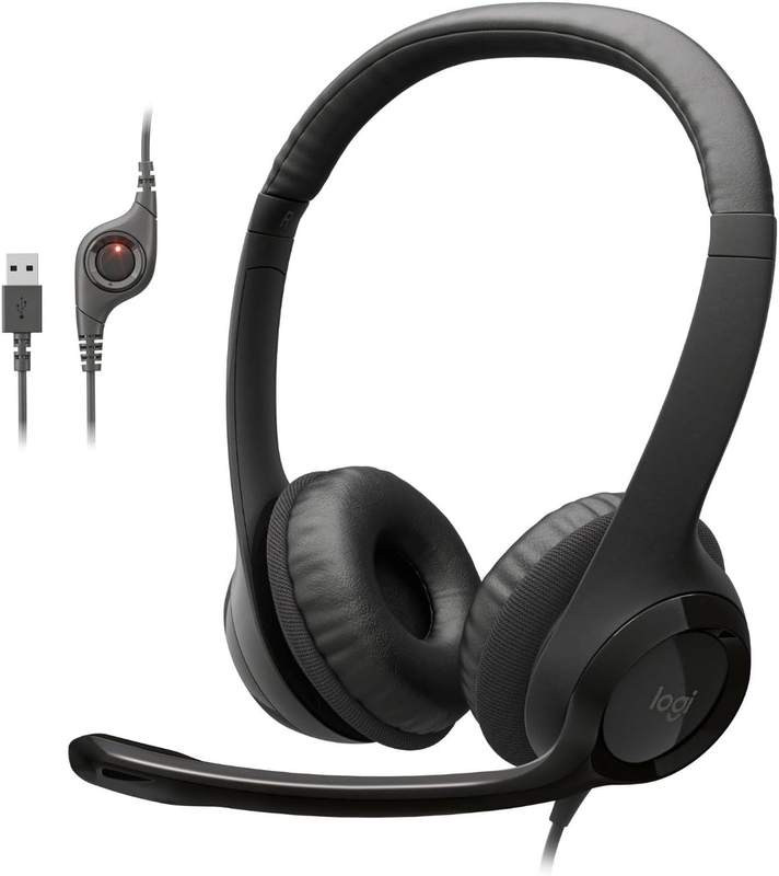 H390 Wired USB Headset for PC/Laptop, Noise Cancelling Mic, Chromebook USB-A10