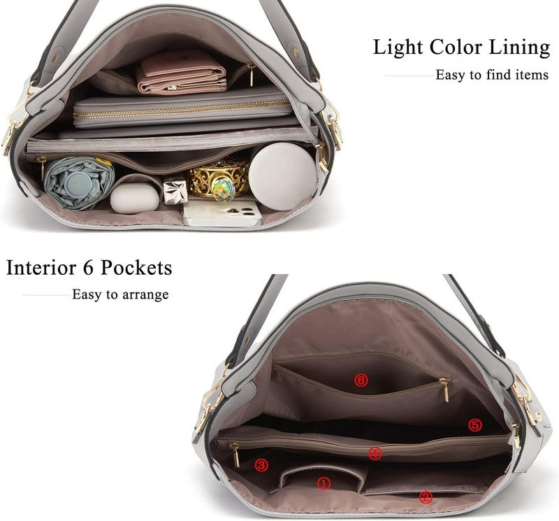 Women Large Crossbody Bag Shoulder Handbag Purse Wallet Set Hobo Tote5