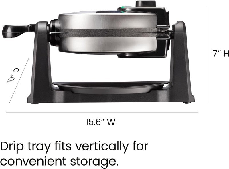 Rotating Belgian Waffle Maker 180° Flip Nonstick Adjustable Timer Stainless8