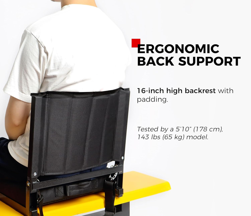 Stadium Seats w/ Back Support Padded Bleacher Chair Cushion w/ Shoulder Strap4