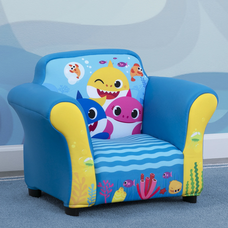 Upholstered Accent Chair with Sculpted Frame by , Blue1