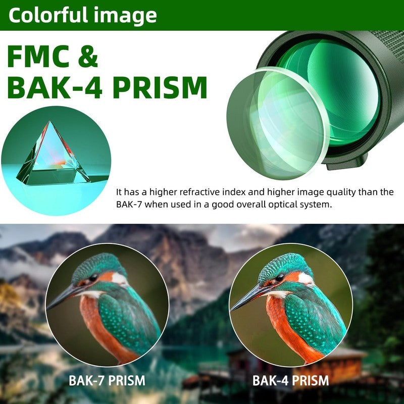 40x60 Monocular Telescope BAK4 Prism Phone Adapter Tripod Low Night Vision3