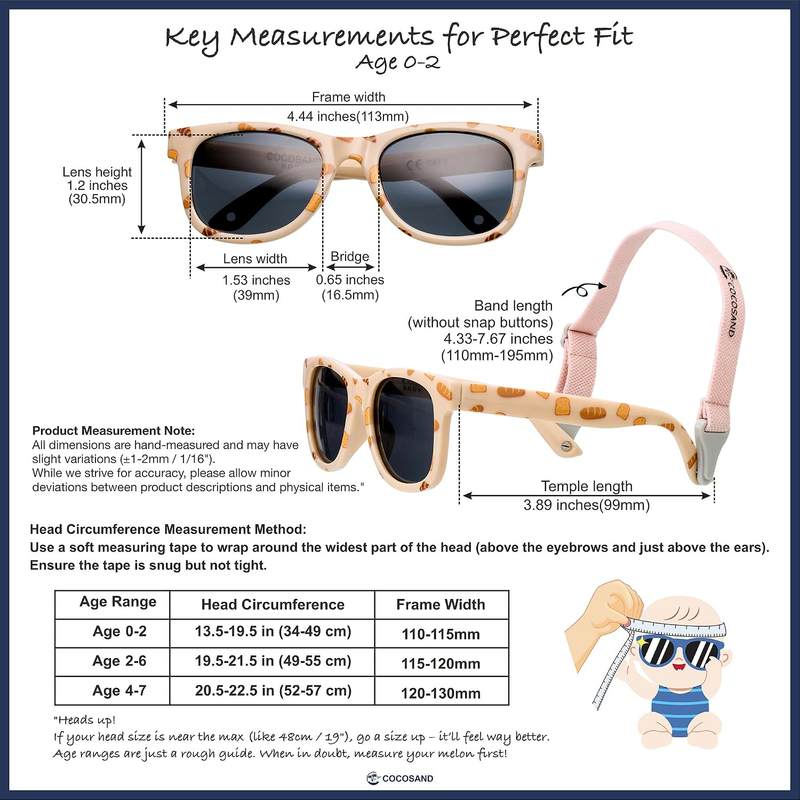 Polarized Baby Sunglasses UV400 Flexible Strap Infant Toddler 0 24 Months5