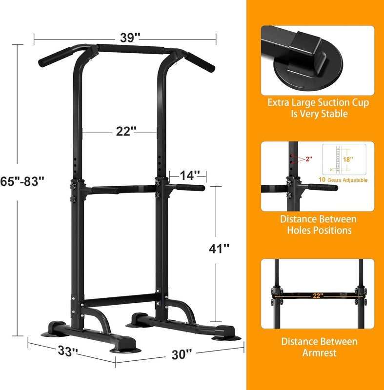 Dlandhome Power Tower Pull Up Dip Station, Adjustable Height Home Gym Stand4