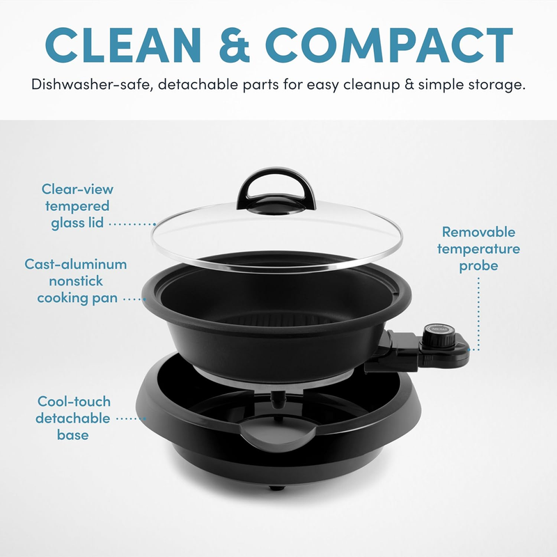 Housewares ASP 137B 3 Quart/10 Inch 3 In 1 Super Pot with Grill Plate, Black3