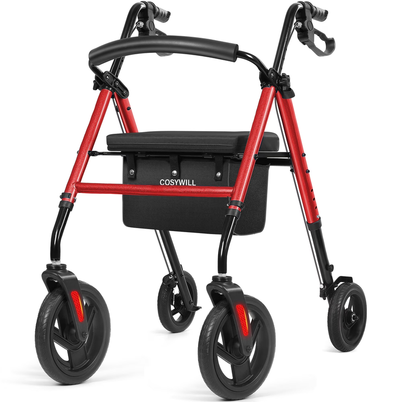 Rollator Walker with Seat,Foldable Walkers for Seniors,Mobility Walkers with 10'8
