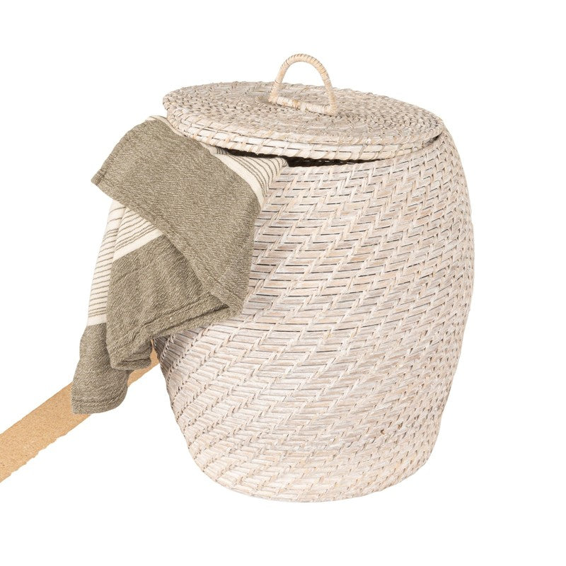 Set of 2 Hand-Woven Rattan Wicker Storage Baskets with Lids10