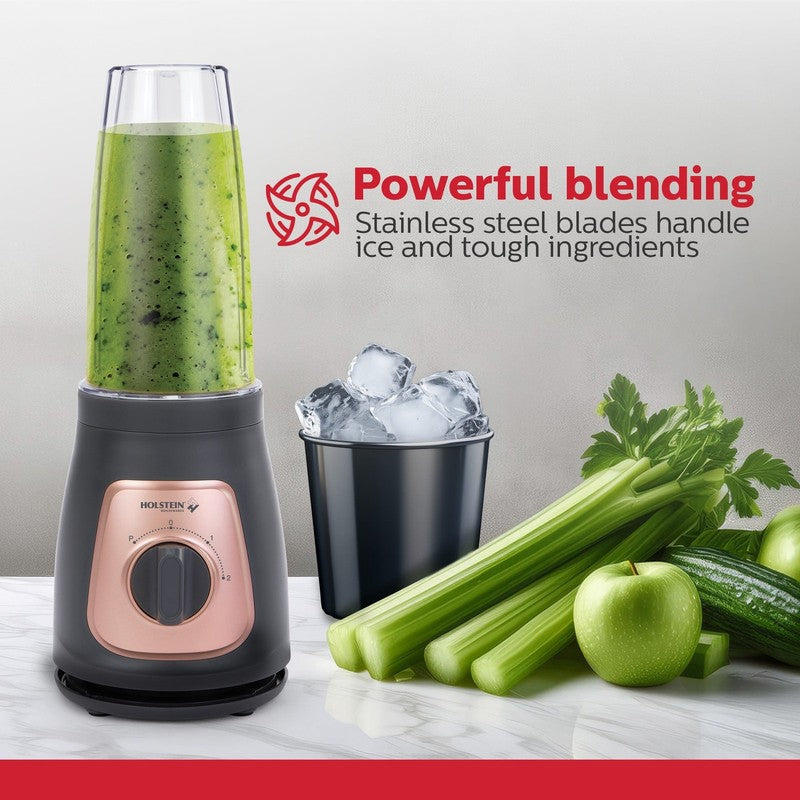 Personal Blender Grey Rose Gold with 25Oz Travel Jar, 2 Speeds + Pulse Function,3