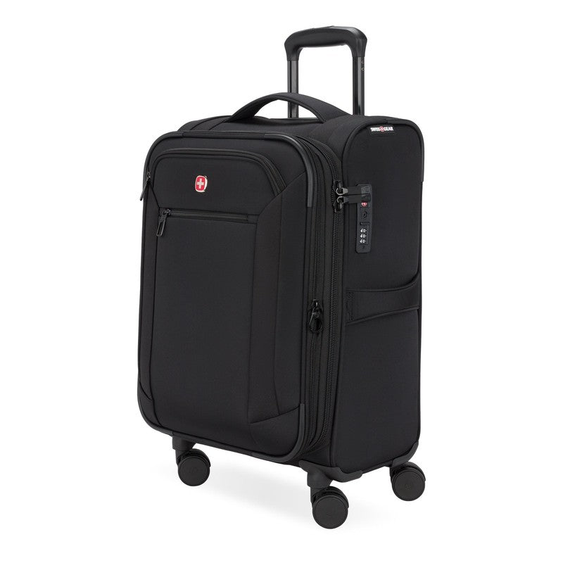 Stride Expandable Carry-On Spinner Luggage with TSA Lock, 8 Wheels, Black4