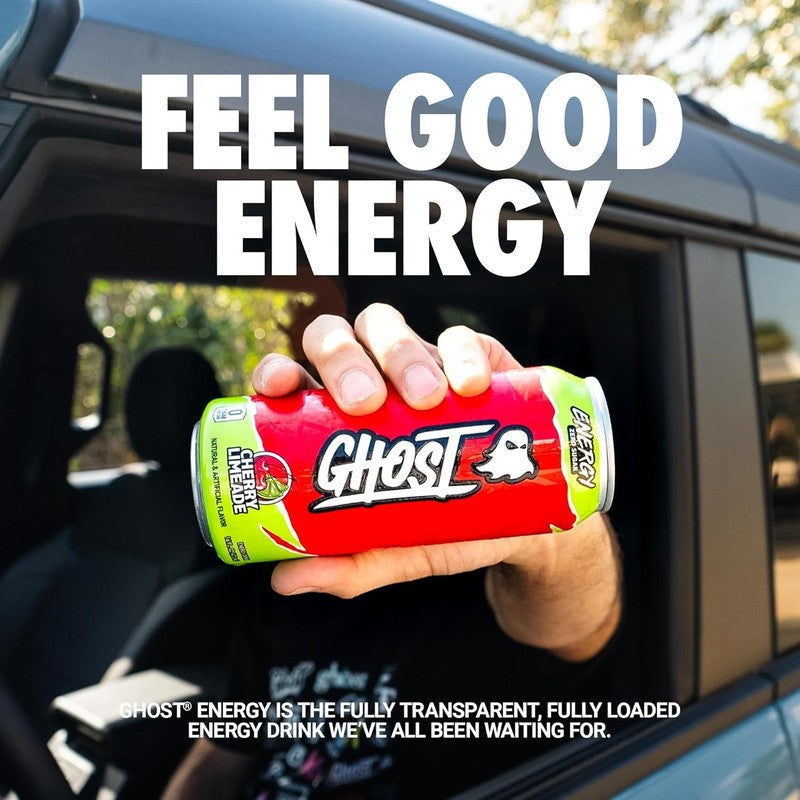 Cherry Limeade Energy Drink 12 Pack   200mg Caffeine, Vegan & Gluten Free1