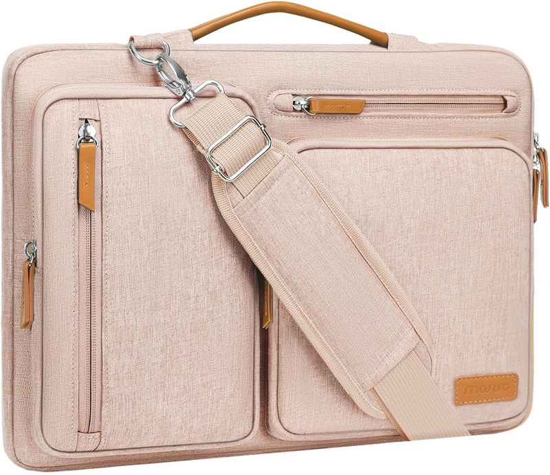 15.6 Inch Laptop Shoulder Bag 360 Protective Messenger 4 Zipper Pockets9