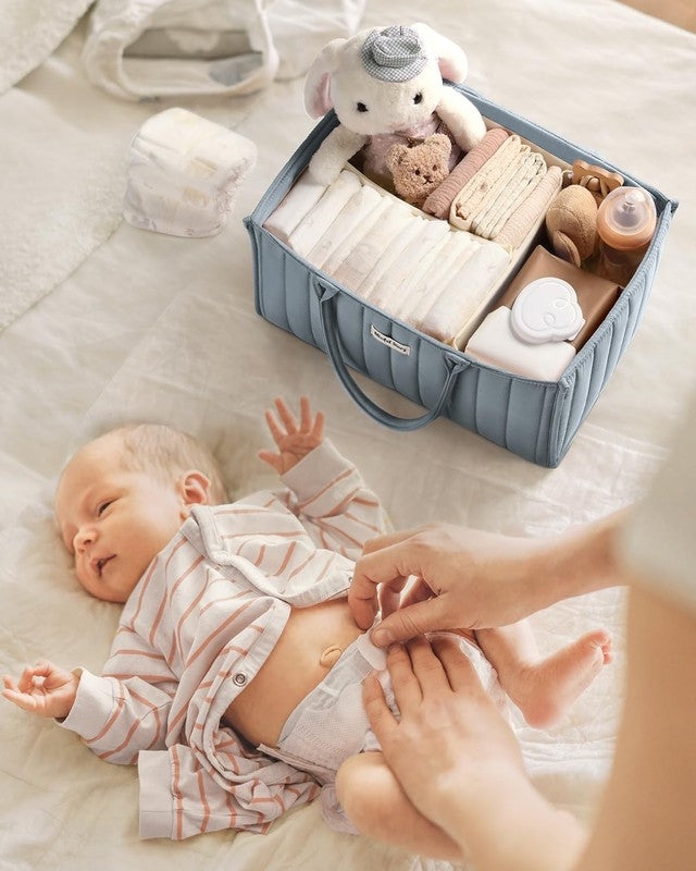 Baby Diaper Caddy Organizer Storage Basket Newborn Essentials Blue5